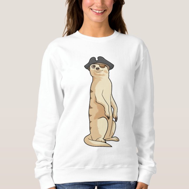 Sweatshirt Meerkat comme Pirate avec casquette pirate (Devant)