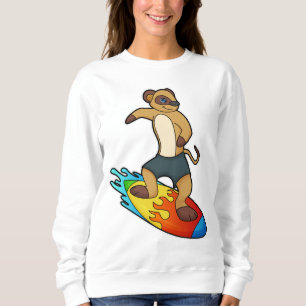 Sweatshirt Meerkat comme surfeur avec Surfer