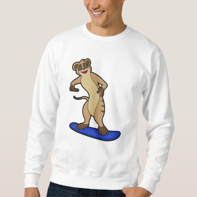 Sweatshirt Meerkat en Snowboard avec Snowboard (Devant)