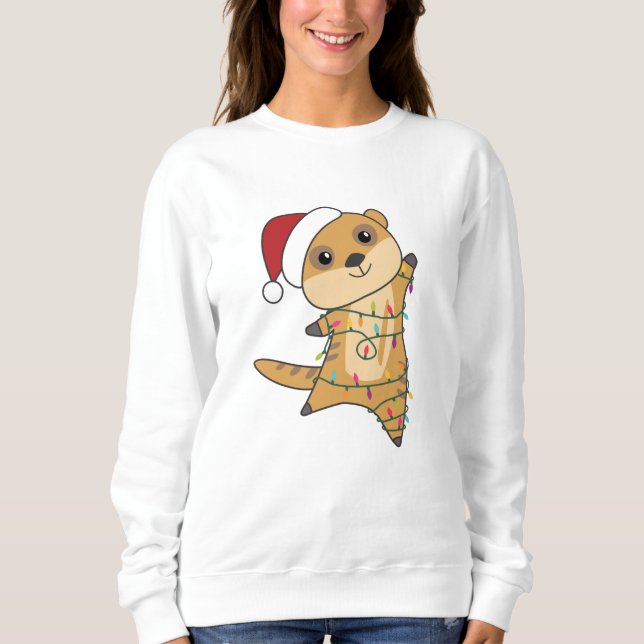 Sweatshirt Meerkat Noël Neige Animaux d'hiver (Devant)