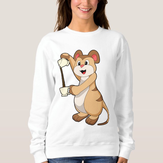 Sweatshirt Meerkat with coffee pot & coffee.PNG (Devant)
