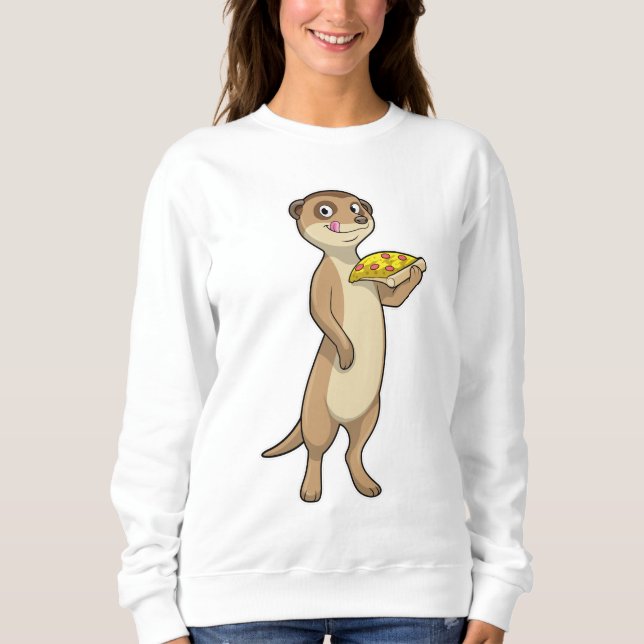 Sweatshirt Meerkat with pizza (Devant)