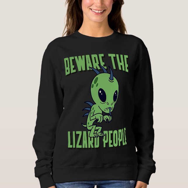 Sweatshirt Méfiez-vous des gens Lizard Sci Fi Illuminati Homm (Devant)