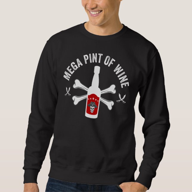 Sweatshirt Mega Pint De Mème De Vin Blague Virale Pirate Bois (Devant)