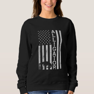 Sweatshirt Meilleur Alligator Papa Jamais Américains Drapeaux