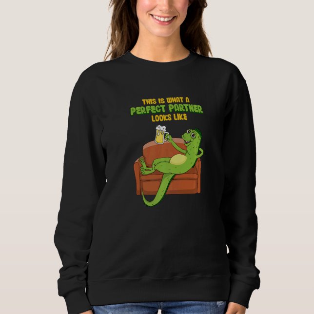 Sweatshirt Meilleur Ami Iguana Avec Bière Sur Canapé (Devant)