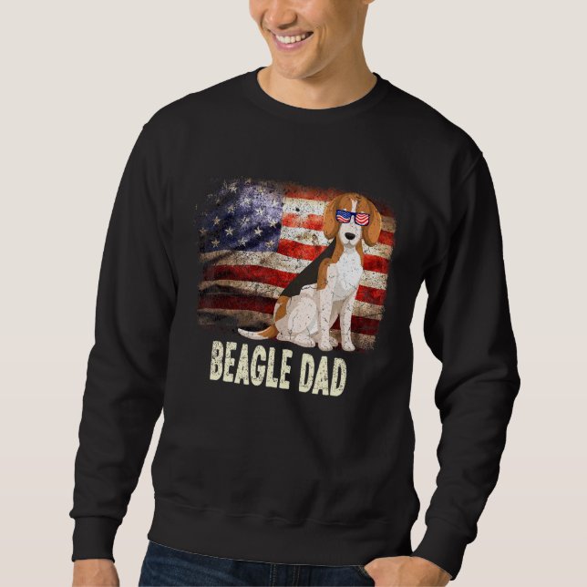 Sweatshirt Meilleur Beagle père jamais American Drapeau 4 Jui (Devant)
