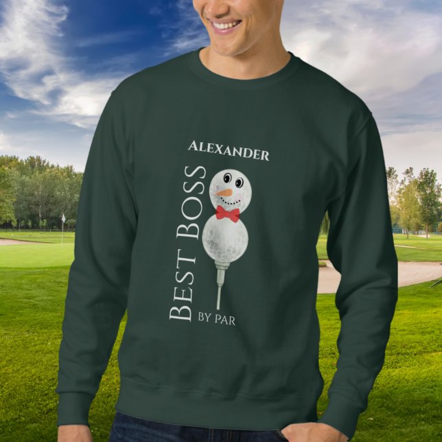 Sweatshirt Meilleur Boss par Par : Golf Ball Snowman Red Bowt (Créateur téléchargé)