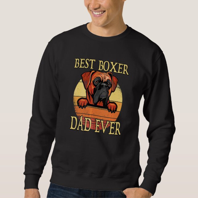 Sweatshirt Meilleur Boxer Papa de Tous les Temps Chien (Devant)