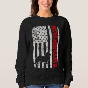Sweatshirt Meilleur Cardigan Welsh Corgi Papa Drapeau América