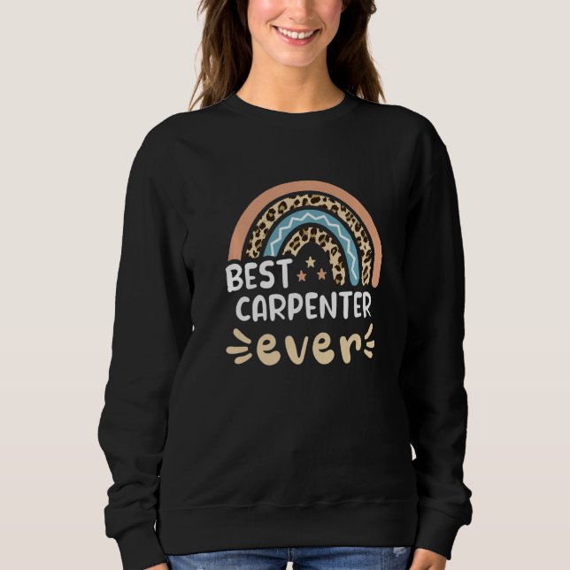 Sweatshirt Meilleur Carpenter jamais Leopard Rainbow Maman (Devant)