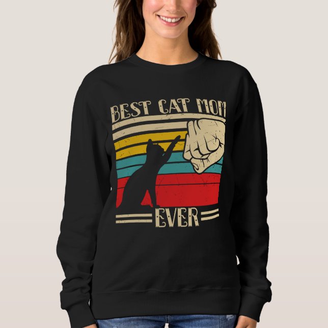 Sweatshirt Meilleur Cat Maman jamais (Devant)