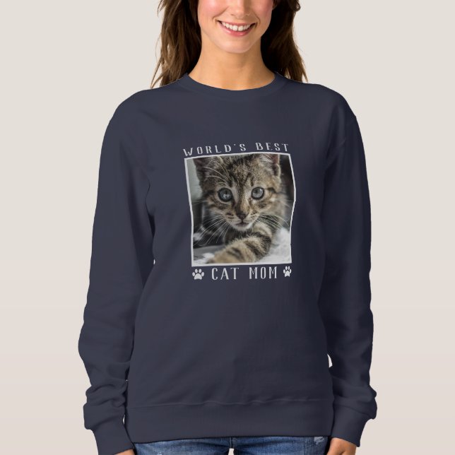 Sweatshirt Meilleur Chat au monde Maman Empreintes de pattes  (Devant)