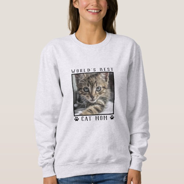 Sweatshirt Meilleur Chat Maman Empreintes de pattes Photo pou (Devant)