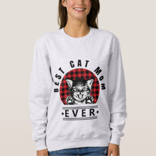 Sweatshirt Meilleur Chat Maman Jamais Buffalo Check