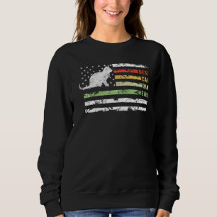Sweatshirt Meilleur Chat Papa Jamais Rétro Vintage Usa Flat P