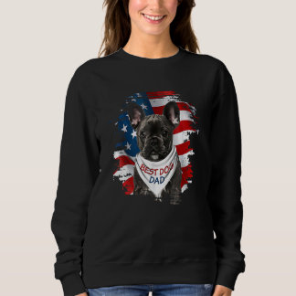 Sweatshirt Meilleur Chien à Chien Français Papa mignon Drapea