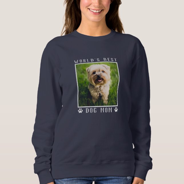 Sweatshirt Meilleur Chien Maman Empreintes de pattes blancs P (Devant)