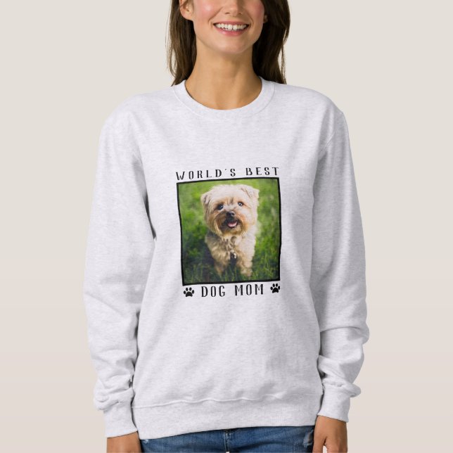 Sweatshirt Meilleur chien maman Empreintes de pattes du monde (Devant)