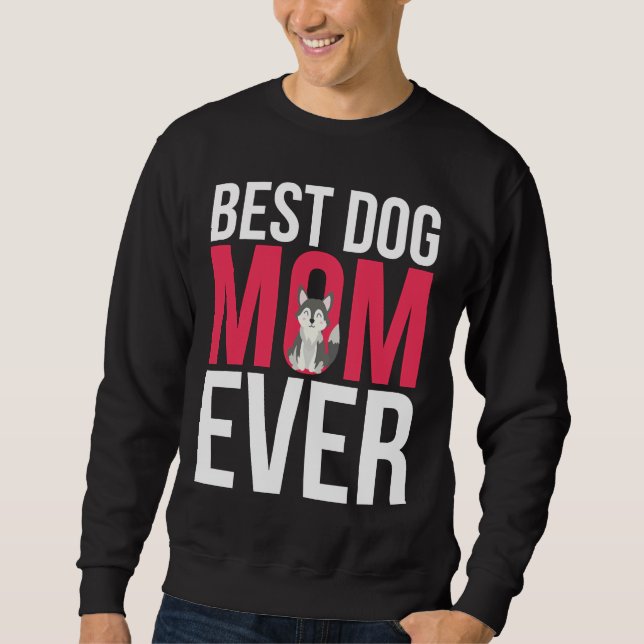 Sweatshirt Meilleur Chien Maman Jamais Sibérien Husky Maman (Devant)