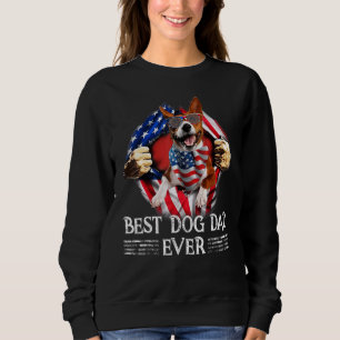 Sweatshirt Meilleur Chien Papa Jamais Basenji Drapeau América