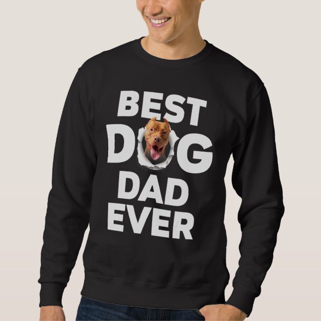 Sweatshirt Meilleur Chien Papa Jamais Pitbull (Devant)