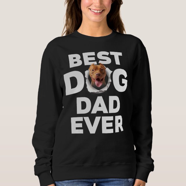 Sweatshirt Meilleur Chien Papa Jamais Pitbull Aimants (Devant)