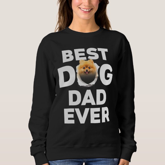 Sweatshirt Meilleur Chien Papa Jamais Pomeranian (Devant)