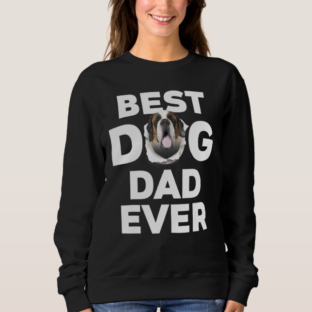 Sweatshirt Meilleur Chien Papa Jamais Saint Bernard (Devant)
