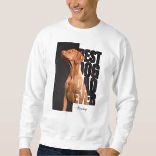Sweatshirt Meilleur Chien Papa Jour Citer Personnalisé Photo