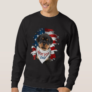 Sweatshirt Meilleur Chien Rottweiler Papa mignon Drapeau amér
