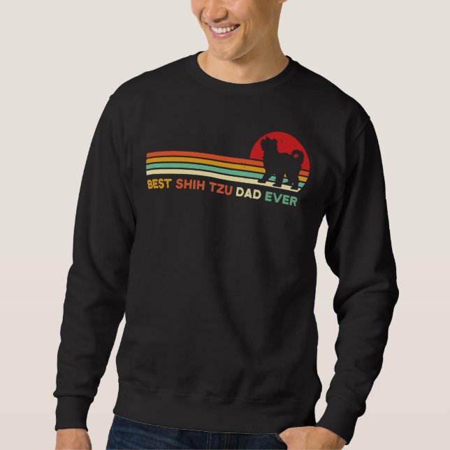 Sweatshirt Meilleur Chih Tzu Papa Jamais Rétro Shih Tzu Chien (Devant)