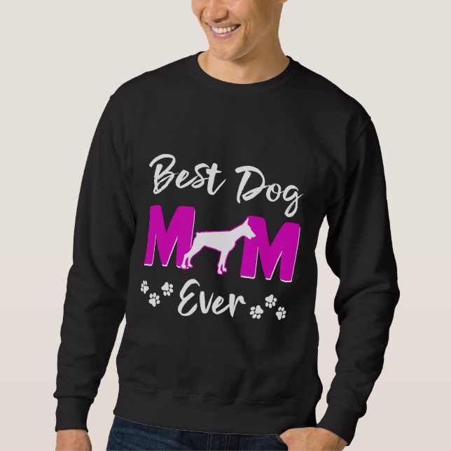 Sweatshirt Meilleur Doberman Chien Maman Jamais (Devant)