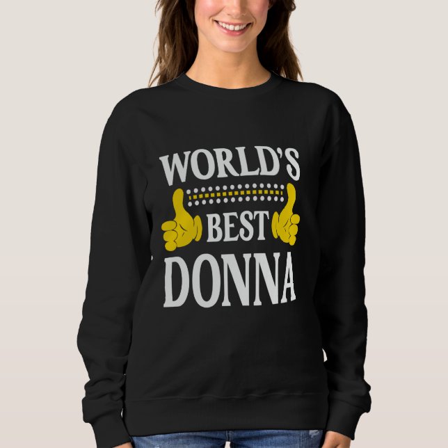 Sweatshirt Meilleur Donna du monde Nom personnel Prénom Amusa (Devant)