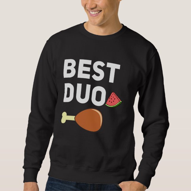 Sweatshirt Meilleur Duo Funny Fried Poulet pastèque (Devant)