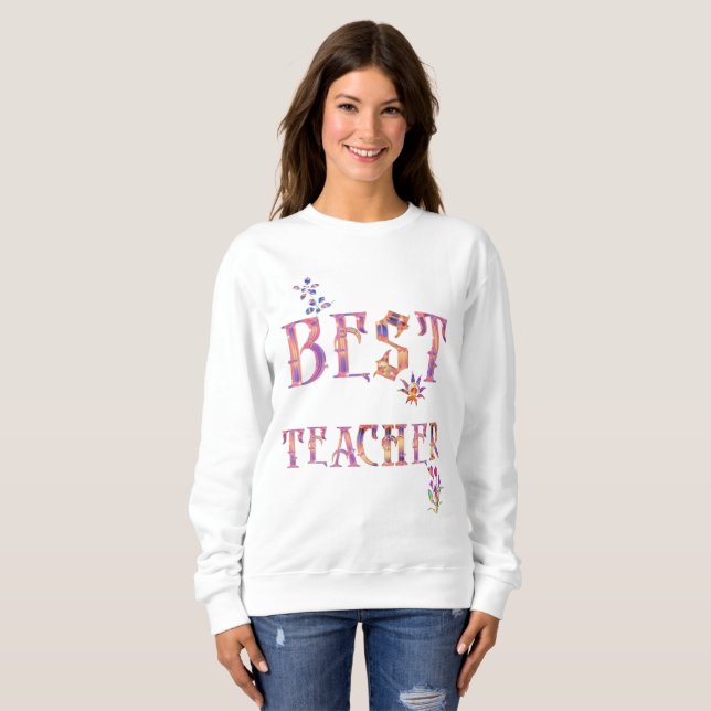 Sweatshirt Meilleur enseignant (Devant entier)