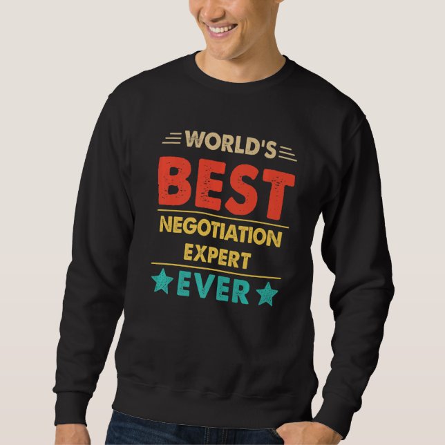 Sweatshirt Meilleur expert en négociation de Retro World (Devant)