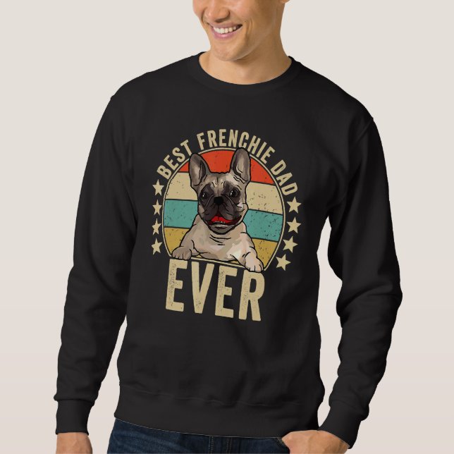 Sweatshirt Meilleur Français Papa Jamais Papa Français Chien  (Devant)