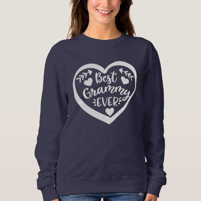 Sweatshirt Meilleur Grammy jamais Coeur Design (Devant)