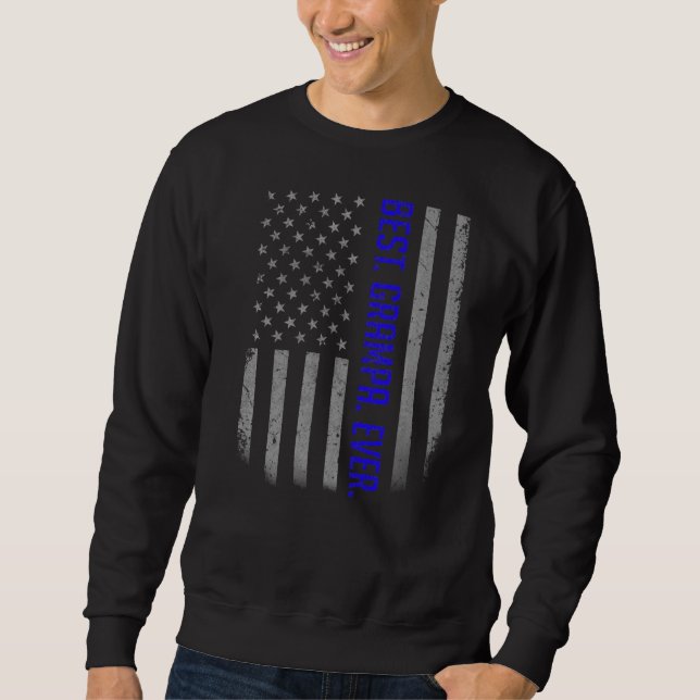 Sweatshirt Meilleur Grampa jamais drapeau américain pour père (Devant)