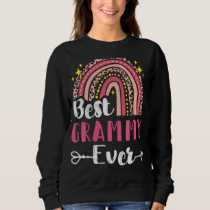 Sweatshirt Meilleur Grand Jour des Mères Arc-en-ciel rose léo