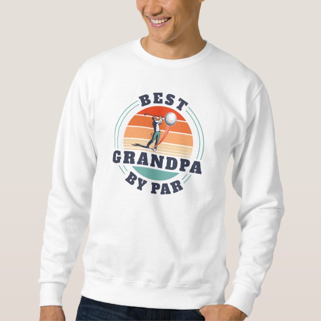 Sweatshirt Meilleur Grand-Père Par Par Retro Golf Lover (Devant)