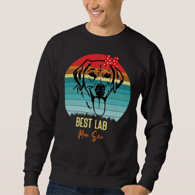 Sweatshirt Meilleur Lab Maman Ever Labrador Retriever Retro V (Devant)