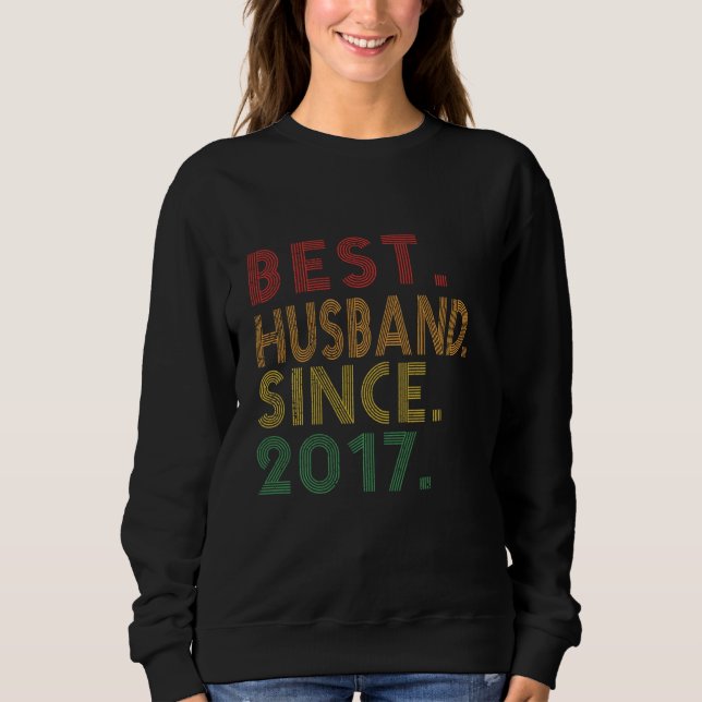 Sweatshirt Meilleur Mari depuis 2017 Funny 3ème Mariage Anniv (Devant)