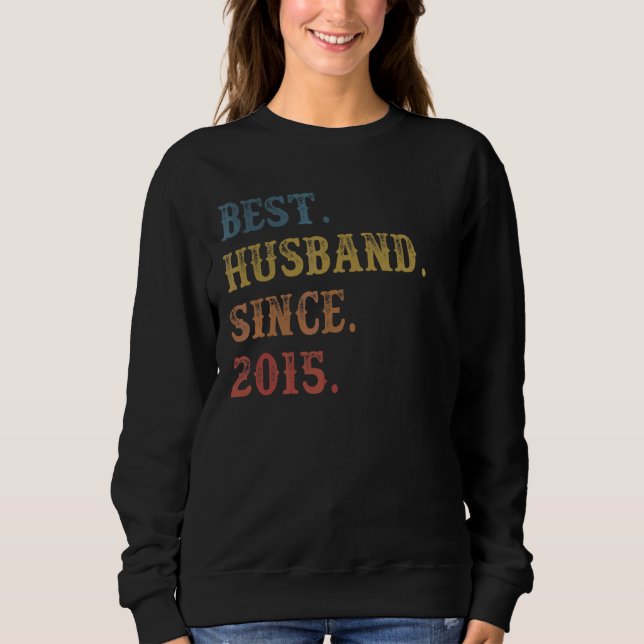 Sweatshirt Meilleur Mari Rétro depuis 2015 7ème Mariage Anive (Devant)