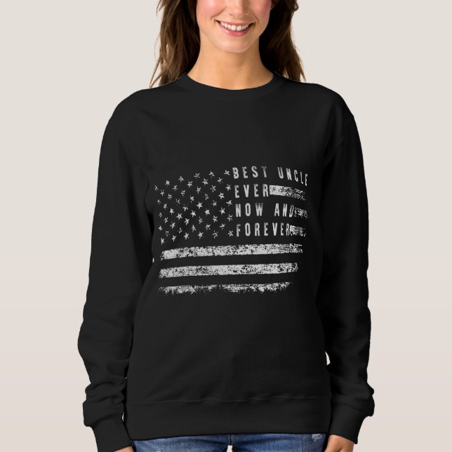 Sweatshirt Meilleur Oncle Jamais Et Toujours Drapeau Américai (Devant)