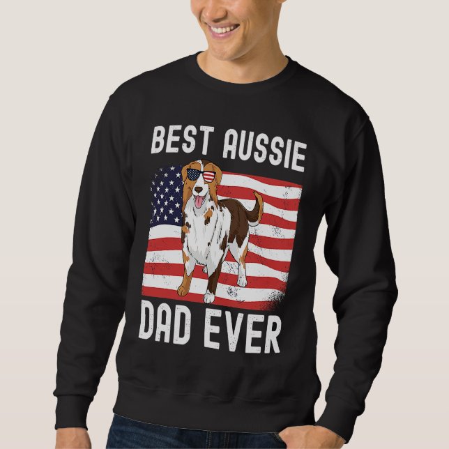 Sweatshirt Meilleur Papa Australien avec Drapeau Américain 4  (Devant)