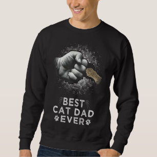 Sweatshirt Meilleur Papa Chat du Monde Père & Chaton Paw Fist