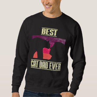 Sweatshirt Meilleur Papa Chat Retro Vintage Fist Bump Chat