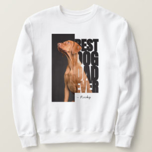 Sweatshirt Meilleur Papa de Chien Citation Personnalisée Phot